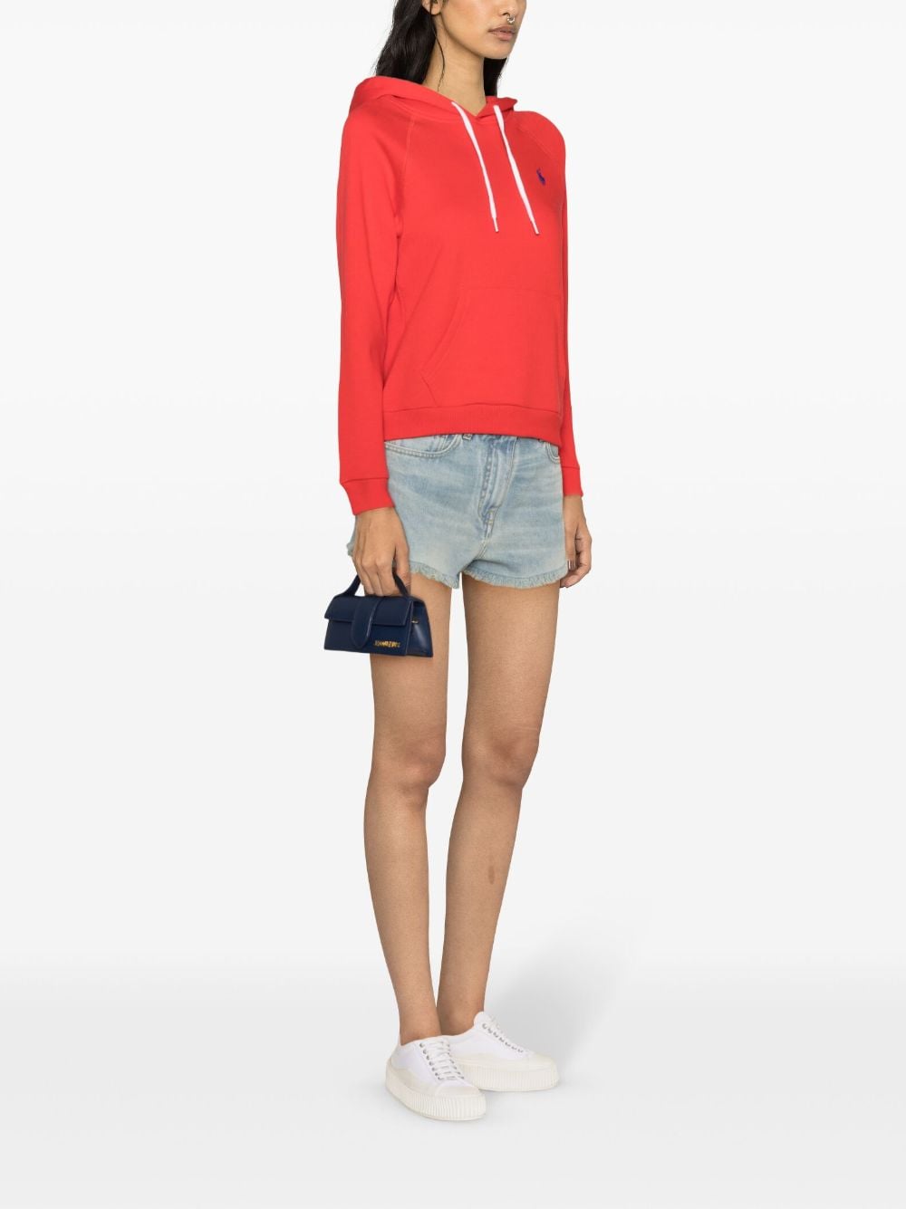 Shop Polo Ralph Lauren Polo Pony Jersey Hoodie In Red