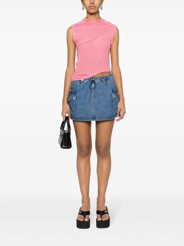Coperni appliqué-logo Denim Cargo Skirt | Blue | FARFETCH