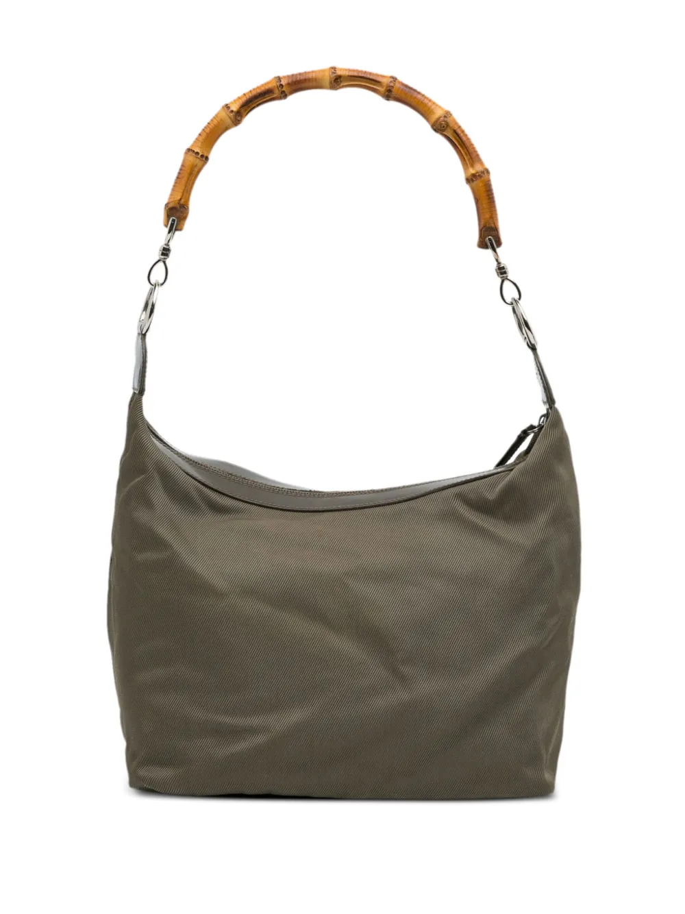 Gucci Pre-Owned Bamboo line shoulder bag - Groen
