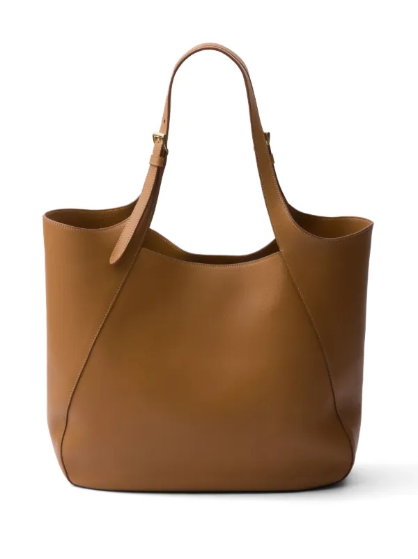 HOT Large Leather Tote Prada Large Leather Tote Bag Brown