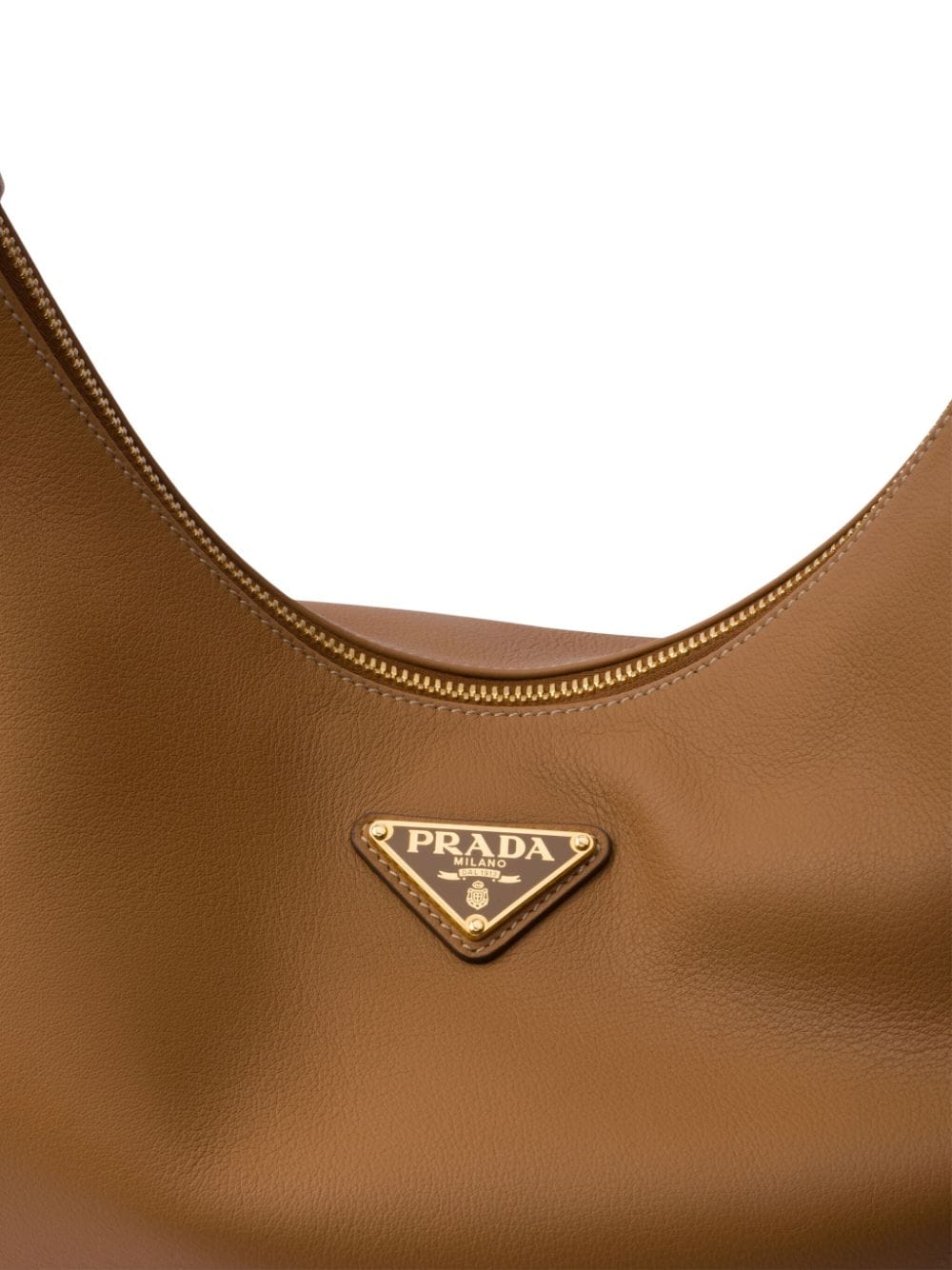 Shop Prada Large Arqué Leather Shoulder Bag In Schwarz