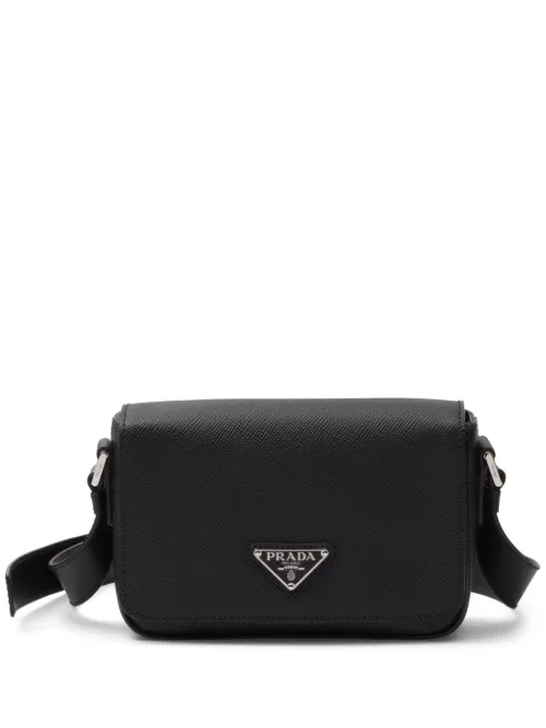 Sac porté épaule à plaque logo émaillée - Prada - Modalova