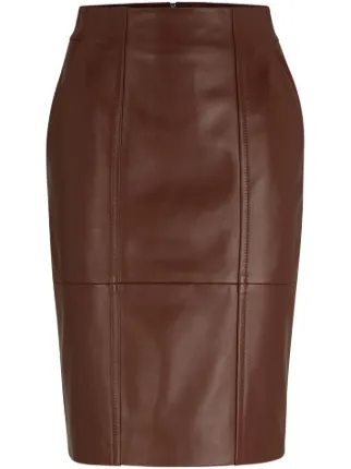 Leather pencil skirt boss deals