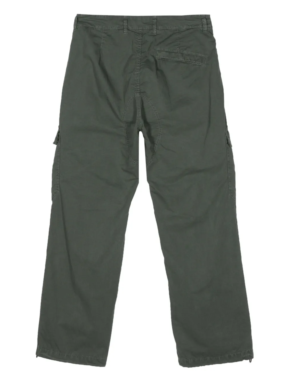 Shop Stone Island Compass-badge Straight Trousers In Green