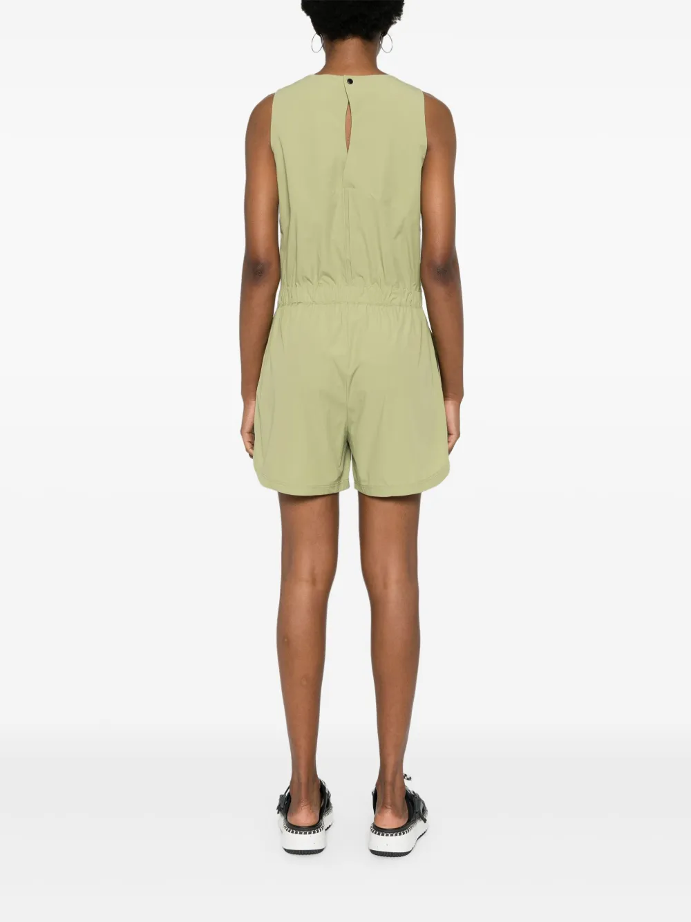 Rossignol Rubberised-logo Sleeveless Playsuit In 绿色