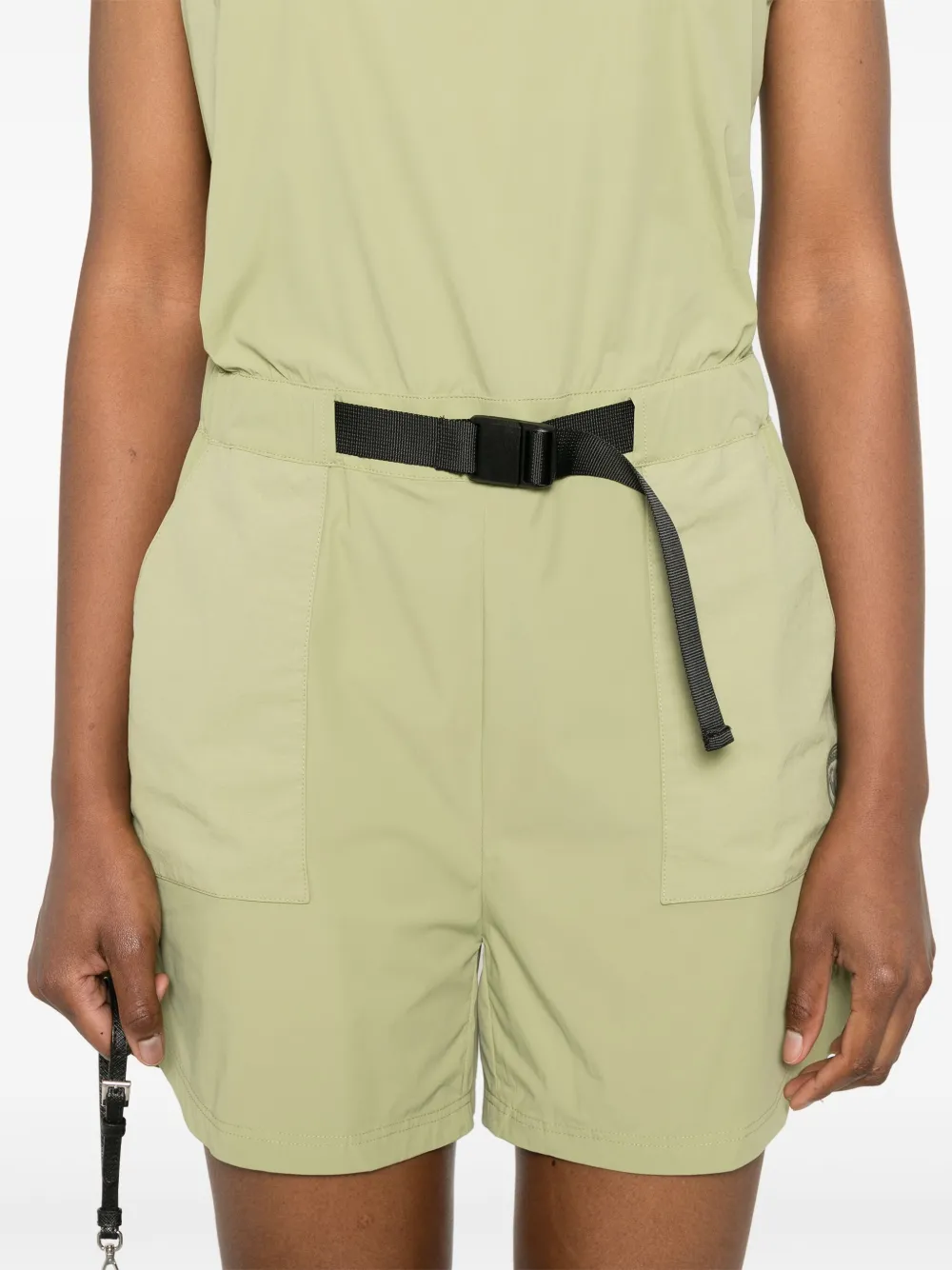 Rossignol Rubberised-logo Sleeveless Playsuit In 绿色