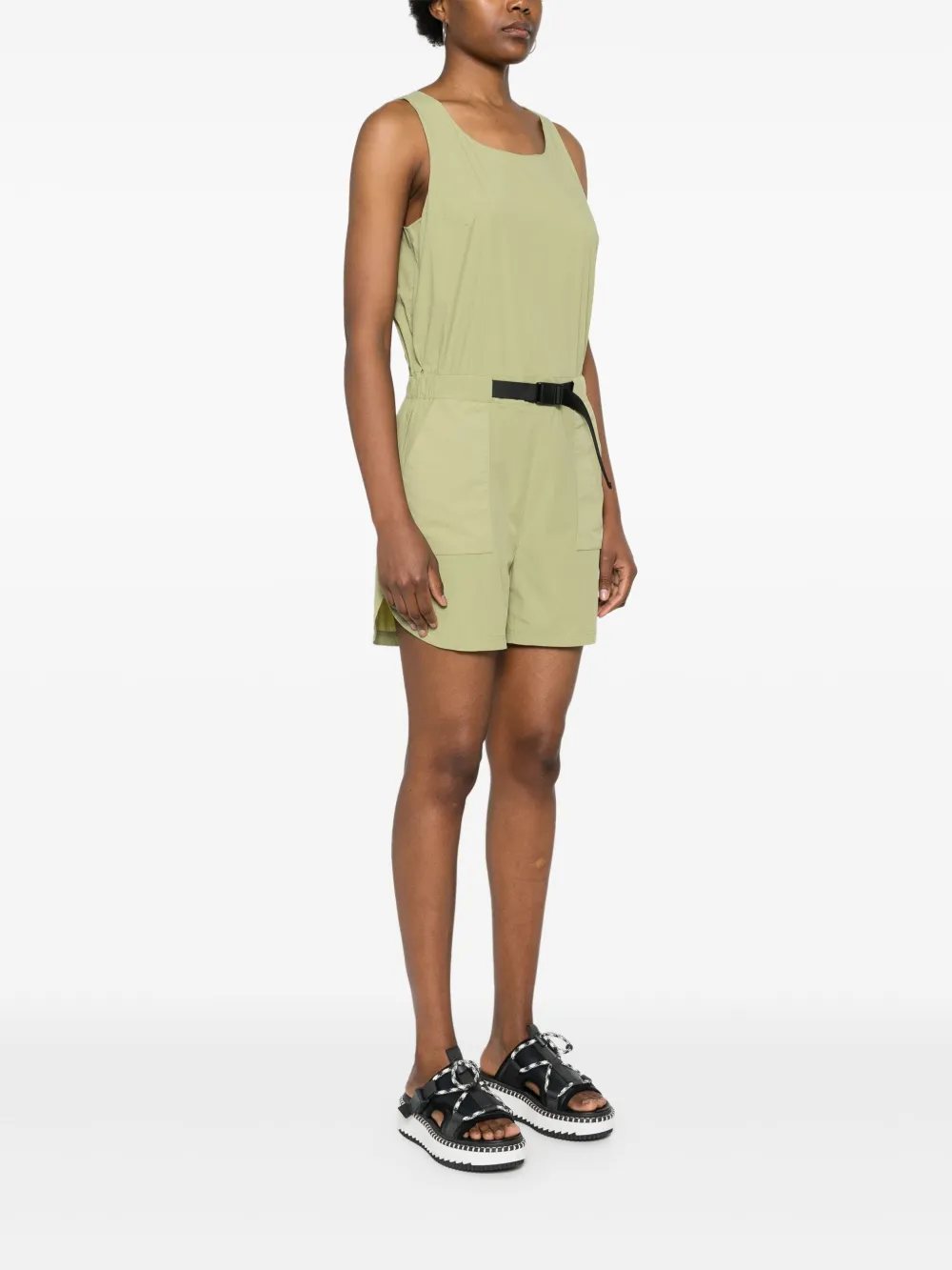 Rossignol Rubberised-logo Sleeveless Playsuit In 绿色