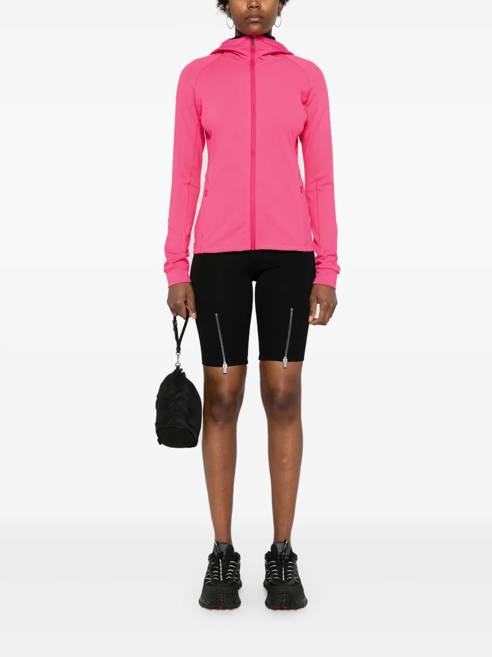 Rossignol rubberised-logo zipped hoodie - Roze