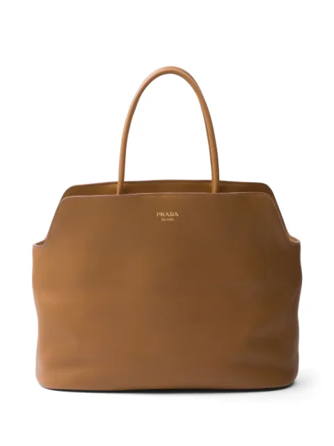 Prada large leather tote bag