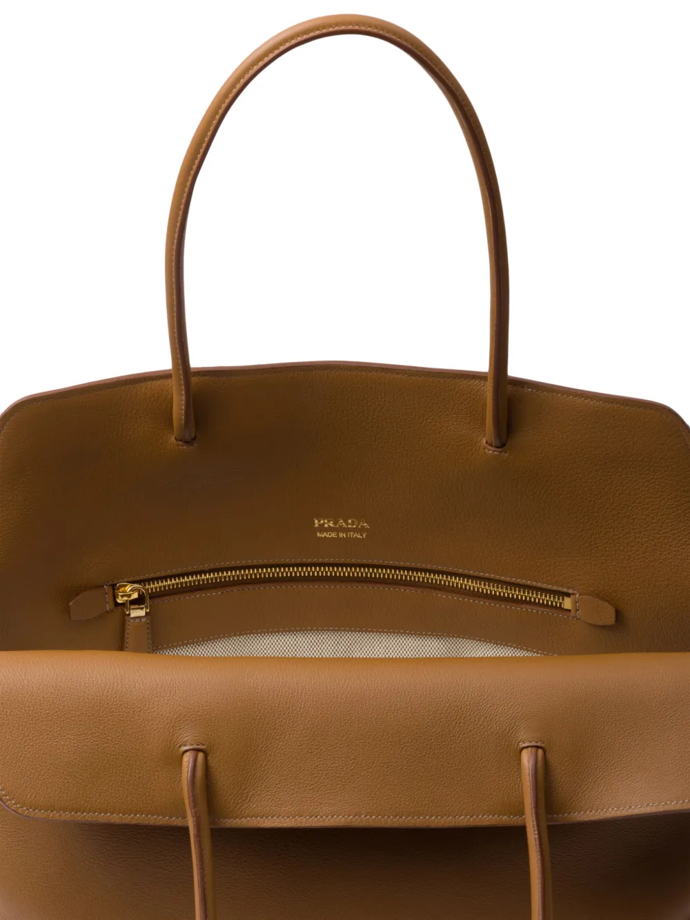PRADA ブラウンレザートートバッグ Prada Large Leather Tote Bag | Brown | FARFETCH