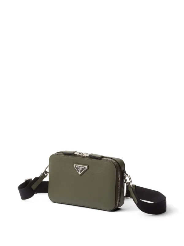 Prada Small Brique Messenger Bag | Green | FARFETCH