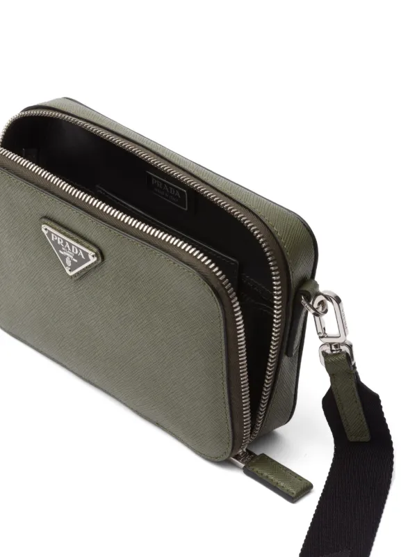 Prada Small Brique Messenger Bag | Green | FARFETCH