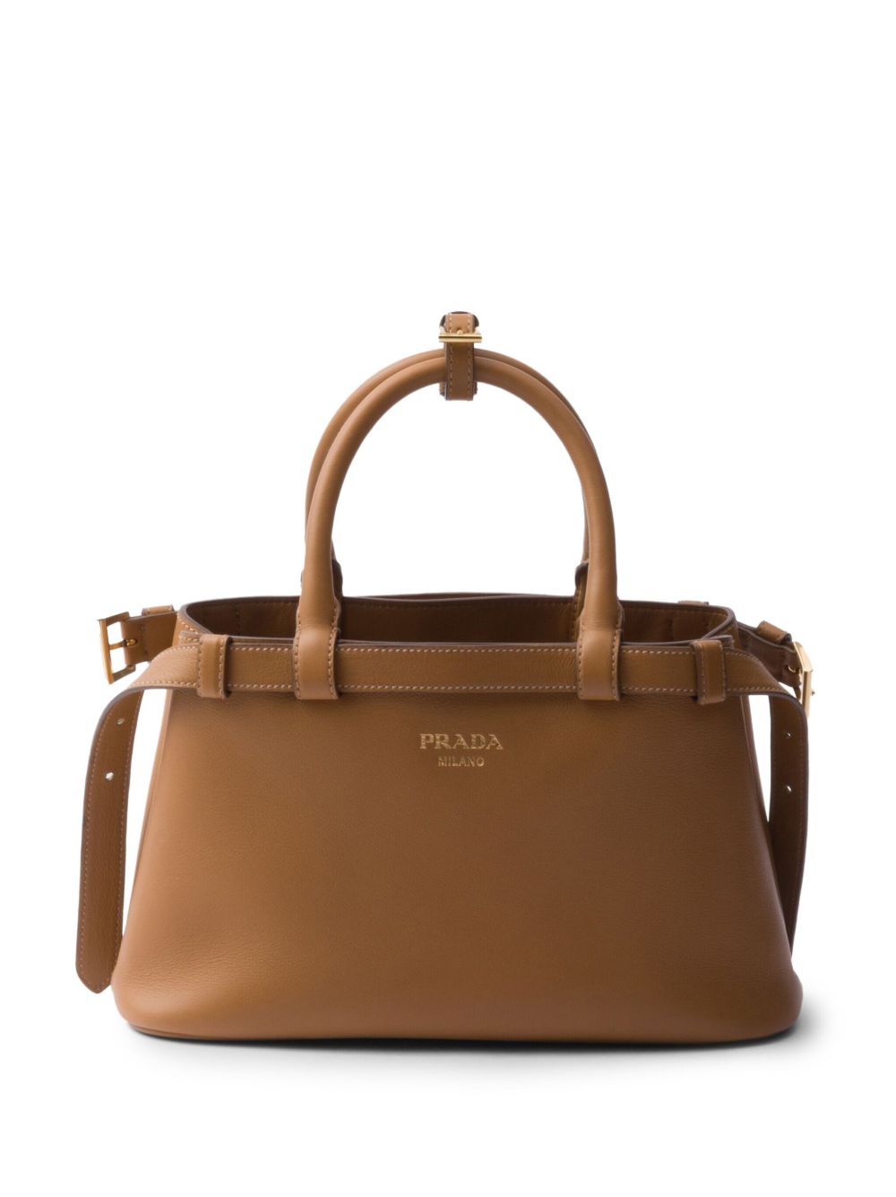 PRADA SMALL BELTED LEATHER TWO-WAY BAG