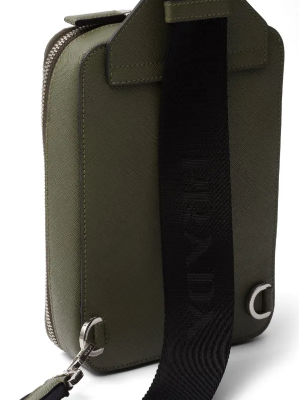 Prada Brique Leather Shoulder Bag | Green | FARFETCH