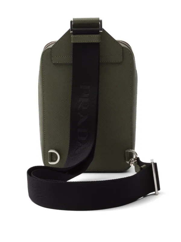 Prada Brique Leather Shoulder Bag | Green | FARFETCH