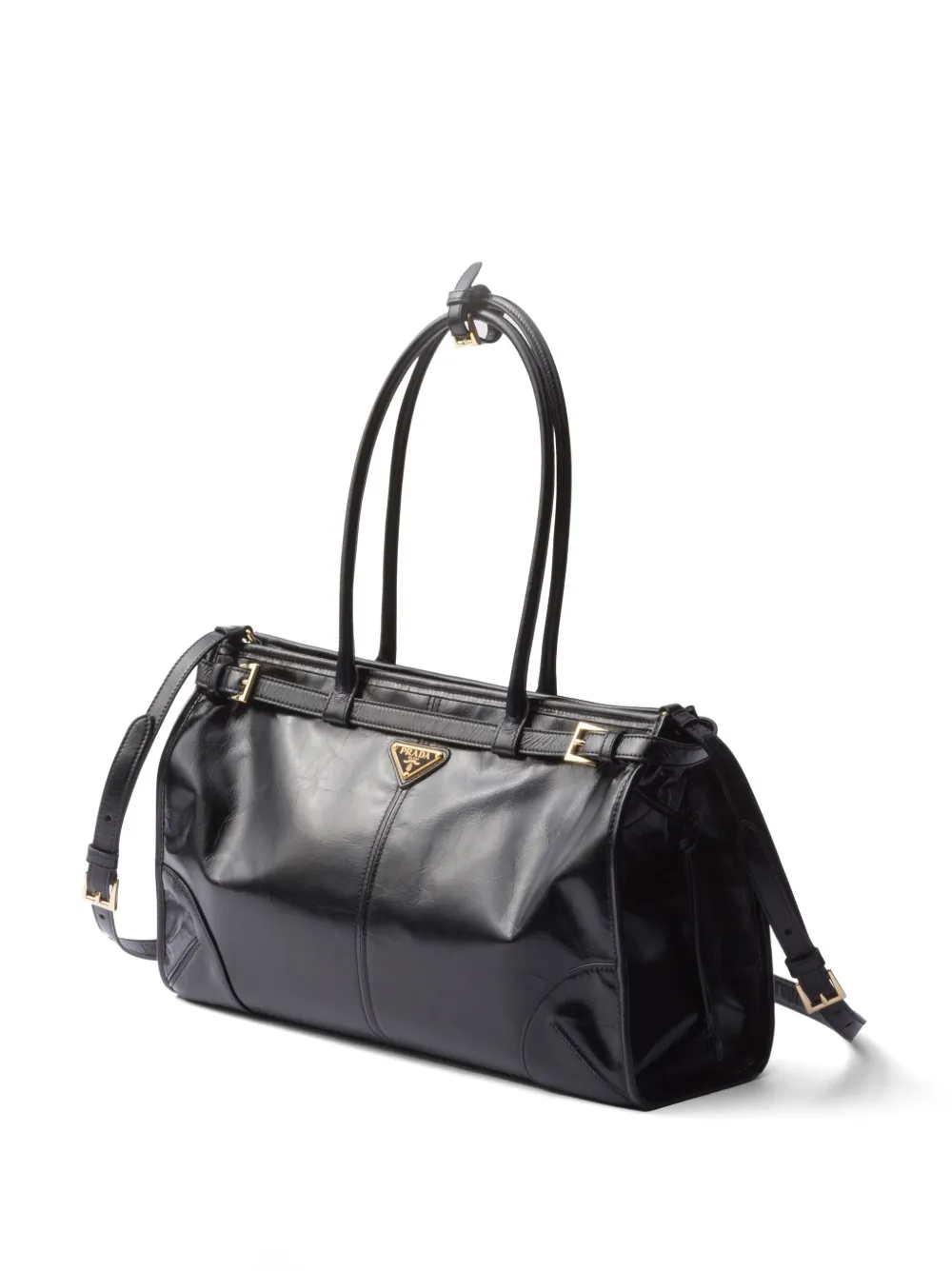 Prada Grote Bonnie shopper Zwart