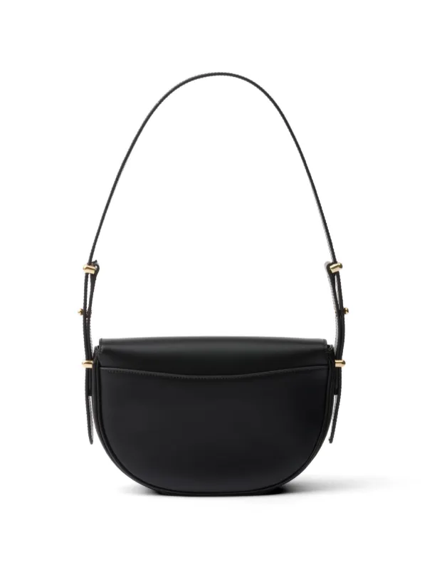 Prada アーケ レザーショルダーバッグ | ブラック | FARFETCH JP