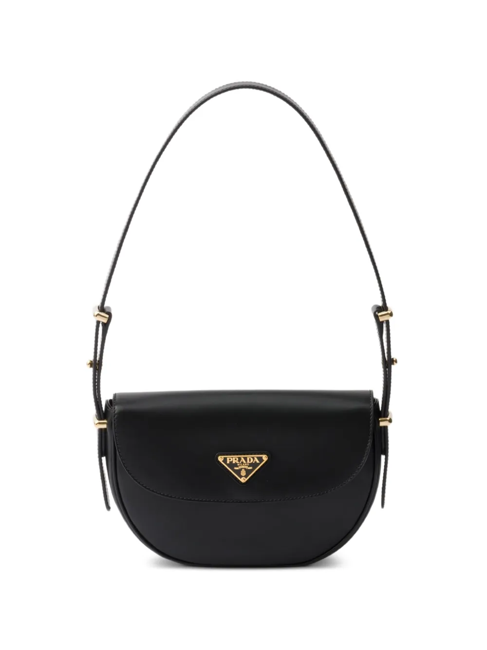 Prada アーケ レザーショルダーバッグ | ブラック | FARFETCH JP