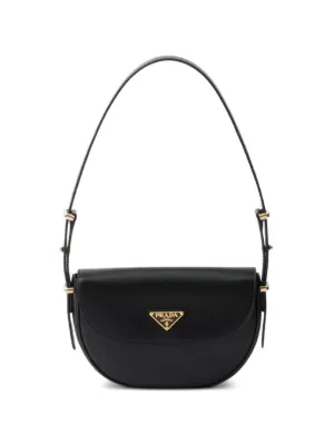 Prada アーケ レザーショルダーバッグ | ブラック | FARFETCH JP
