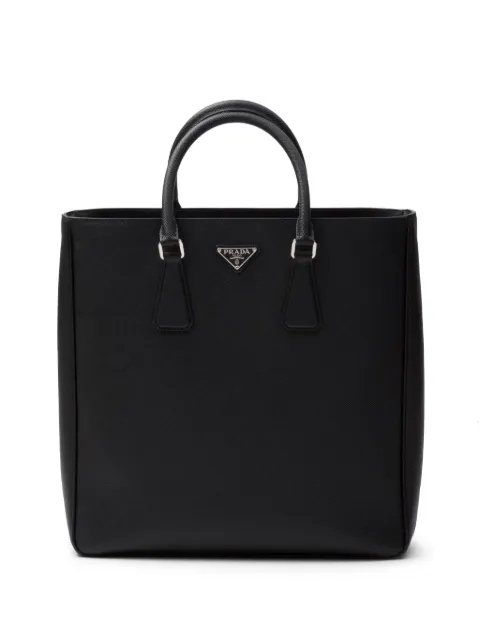 Prada triangle-logo tote bag