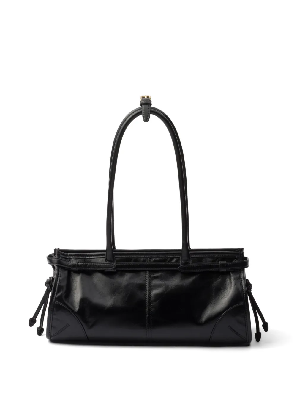 Prada Bonnie レザー ハンドバッグ M | ブラック | FARFETCH JP