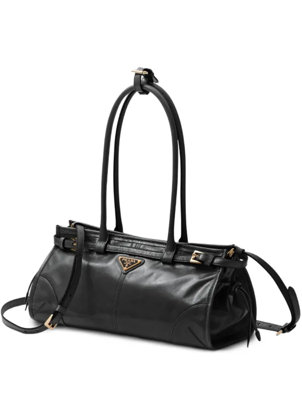 Prada Bonnie レザー ハンドバッグ M | ブラック | FARFETCH JP