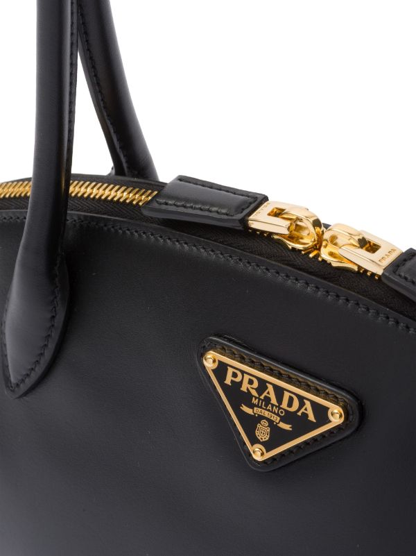 Prada Small Leather Handbag Black FARFETCH UK