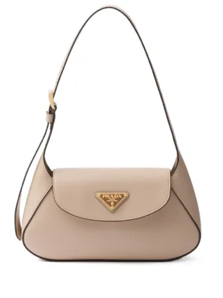 Prada logo plaque shoulder bag sale