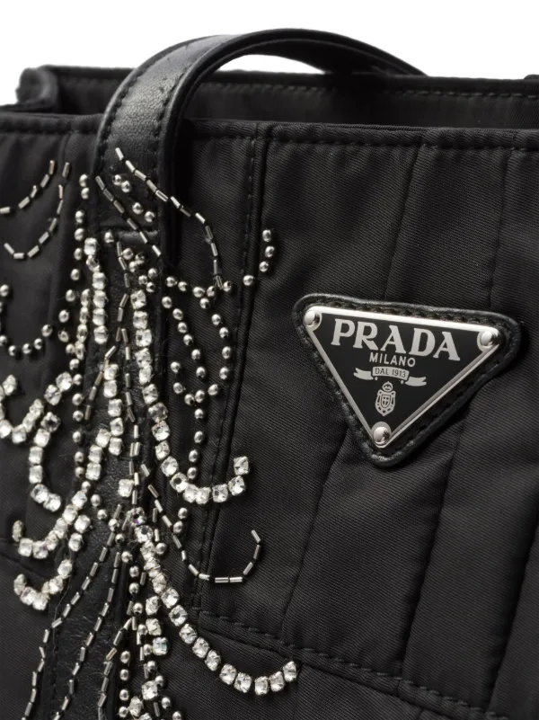 Prada medium Re Nylon patchwork tote bag women Recycled Nylon OS Black