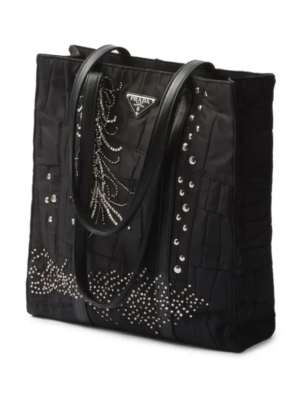 Prada Medium Re Nylon Patchwork Tote Bag Black FARFETCH AU