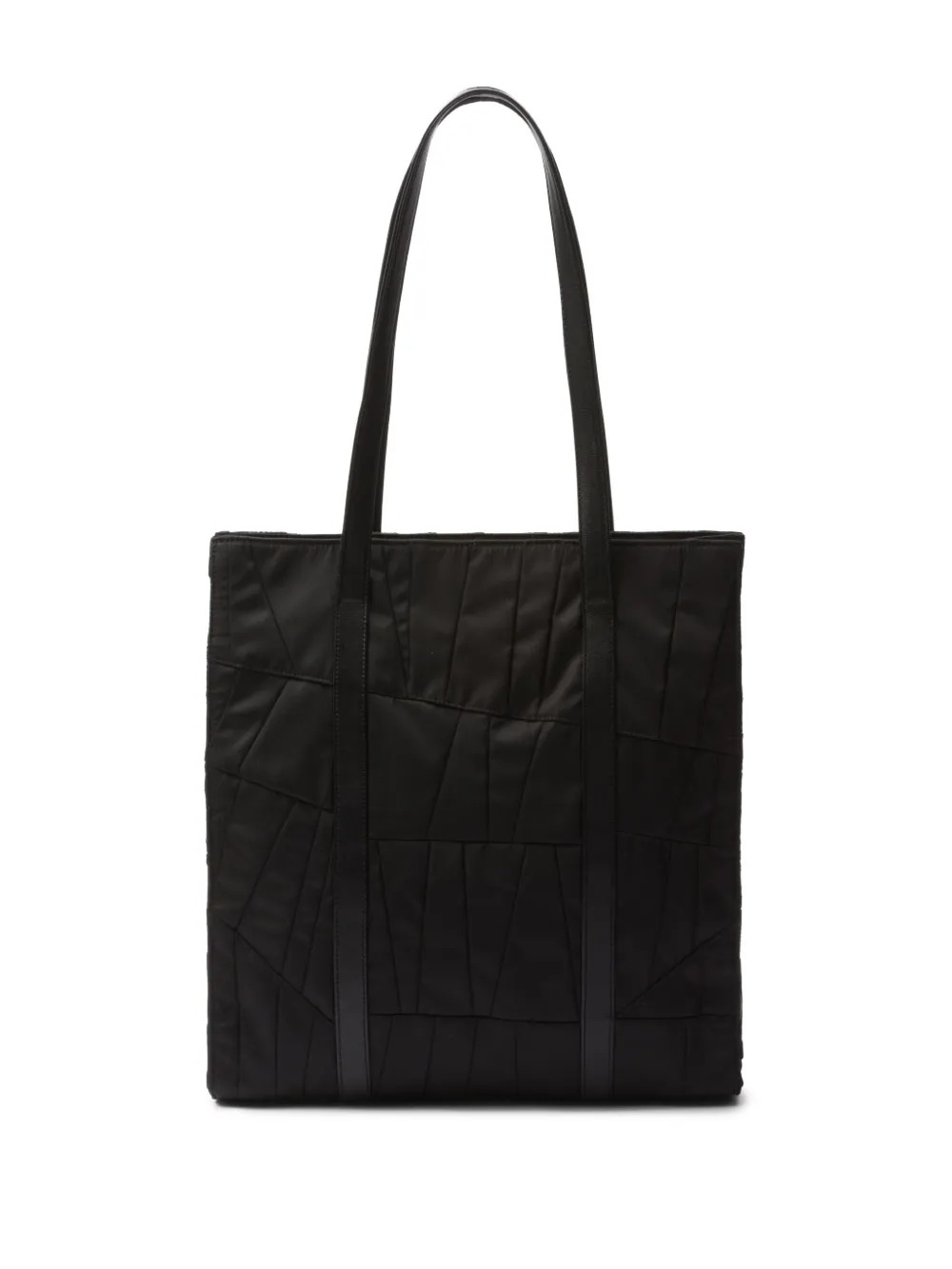 Shop Prada Medium Re-nylon Patchwork Tote Bag In Black