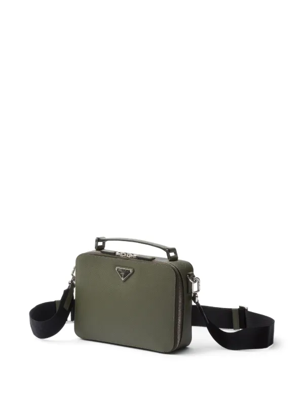 Prada Bolsa Saffiano Média Com Logo | Verde | FARFETCH BR