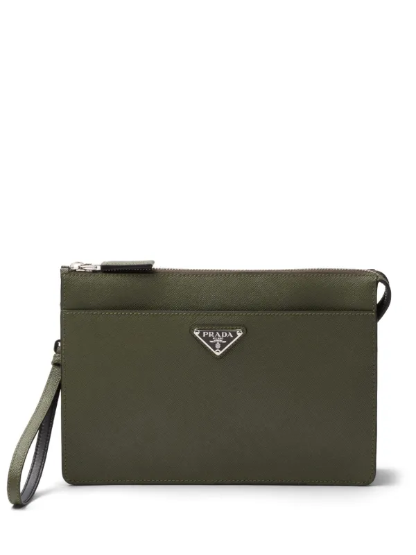 Prada saffiano leather clutch online