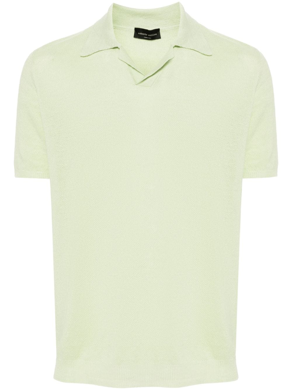 Roberto Collina Knitted Linen Polo Shirt In Green