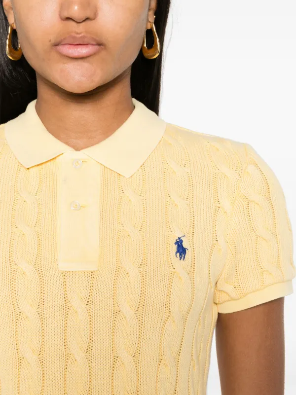 Polo Ralph Lauren Polo Pony Knitted Polo Shirt Yellow FARFETCH TR