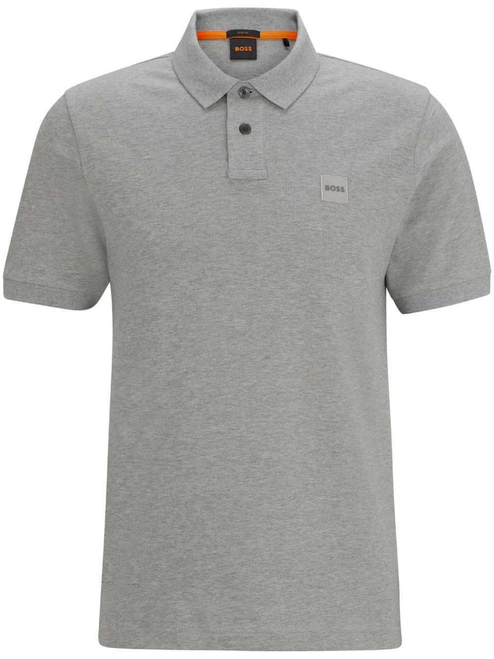 Shop Hugo Boss Logo-appliqué Polo Shirt In Grey