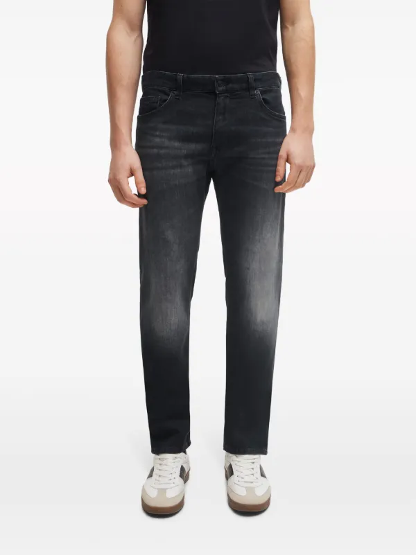 BOSS Stonewashed slim-fit Jeans Black FARFETCH IN