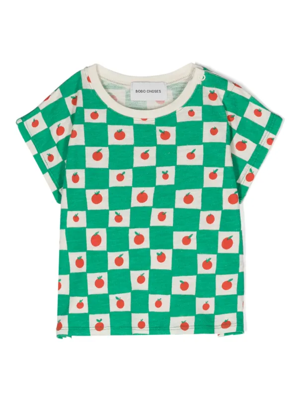 Bobo Choses Tomato print Cotton T shirt Green FARFETCH TR