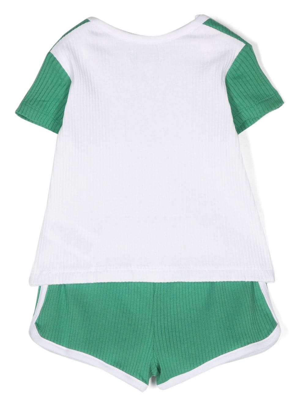 Shop Ralph Lauren Polo Pony Ribbed Shorts Set In Green
