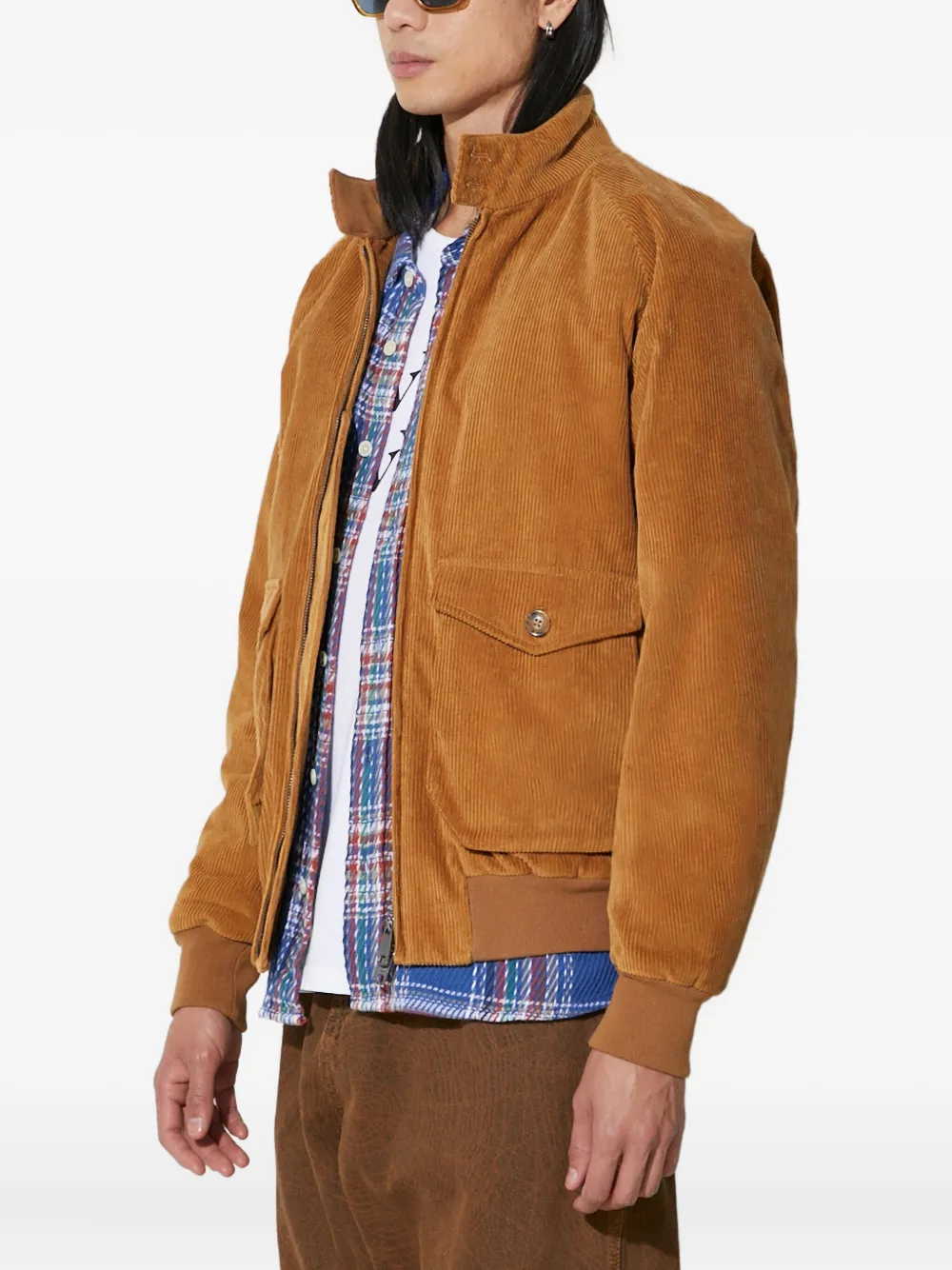 Baracuta G9 Cord Af Pocket Harrington Jacket In Brown