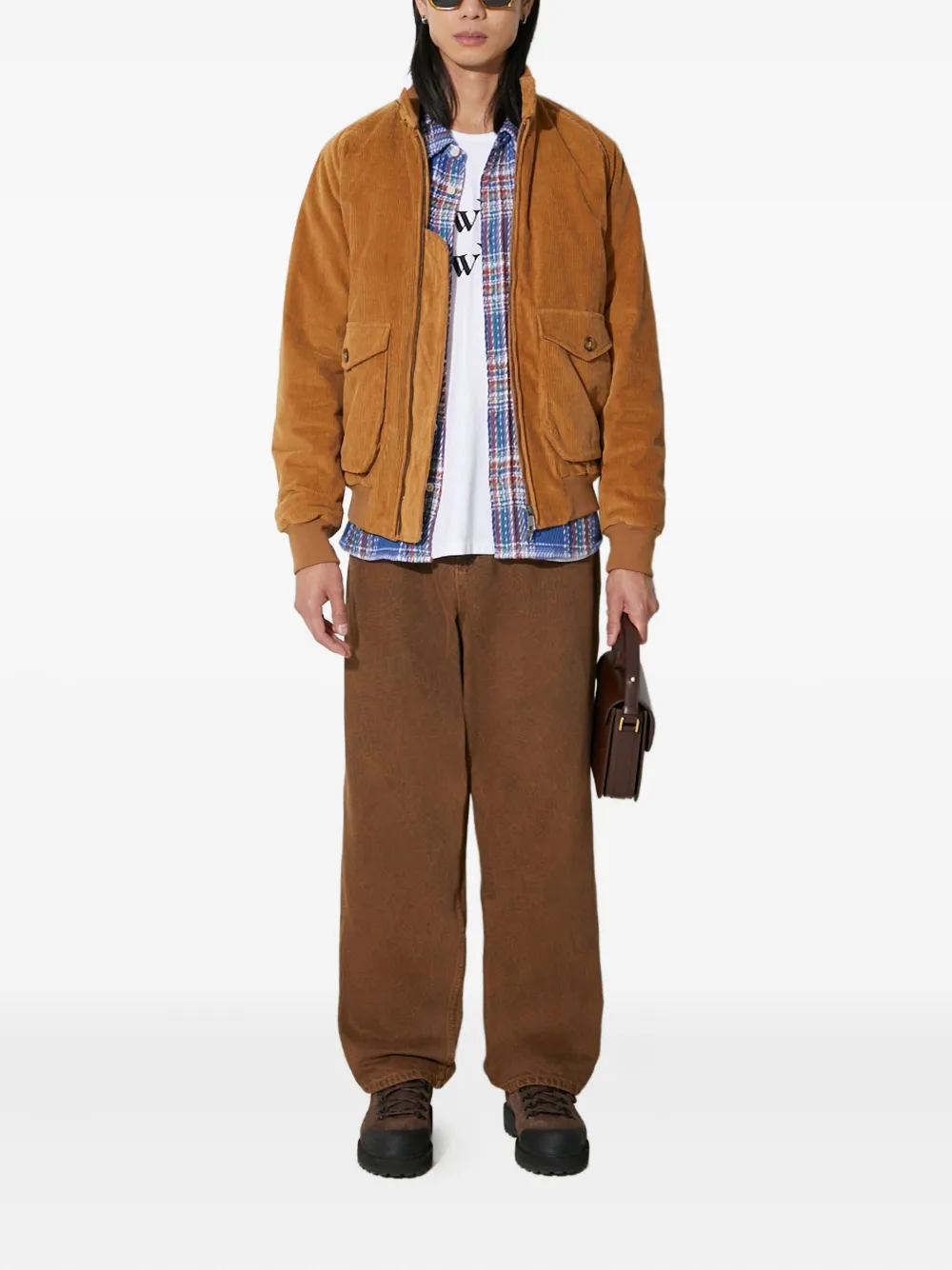 Baracuta G9 Cord Af Pocket Harrington Jacket In Brown