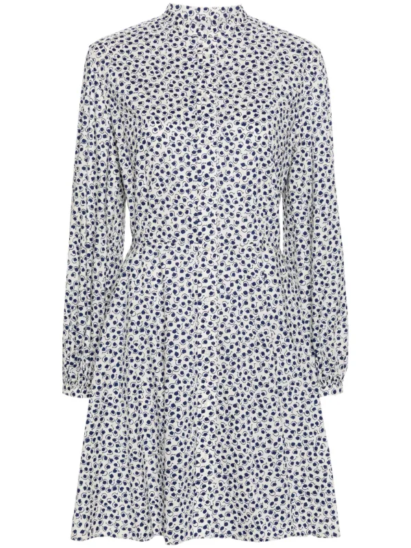 Polo Ralph Lauren floral-print Cotton Shirt Minidress Blue