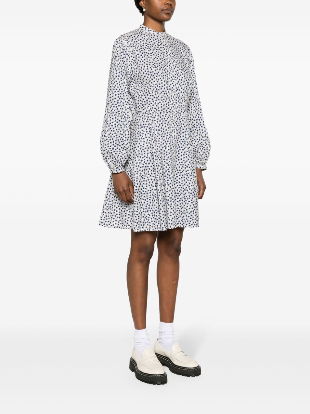 Polo Ralph Lauren Katoenen mini-jurk met bloemenprint Blauw