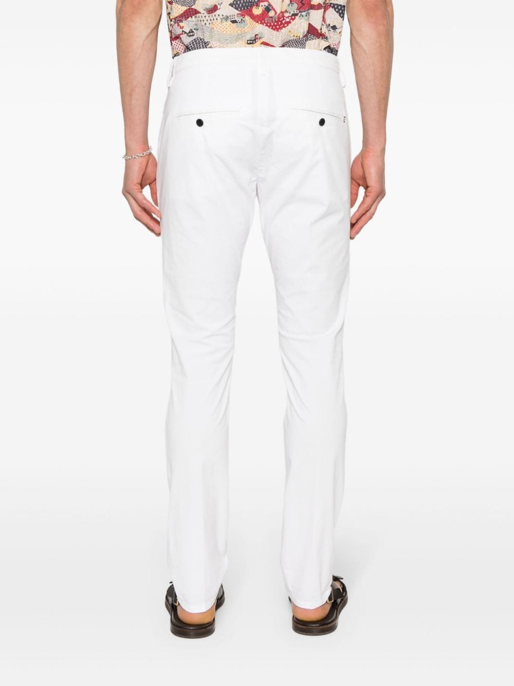 Shop Dondup Gaubert Cotton Trousers In White