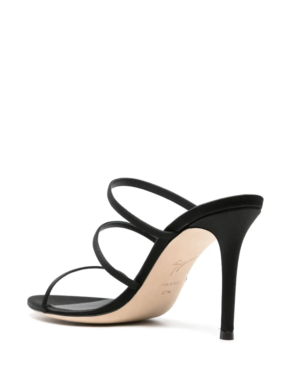 Giuseppe Zanotti Alimha 105 mm satijnen muiltjes Zwart