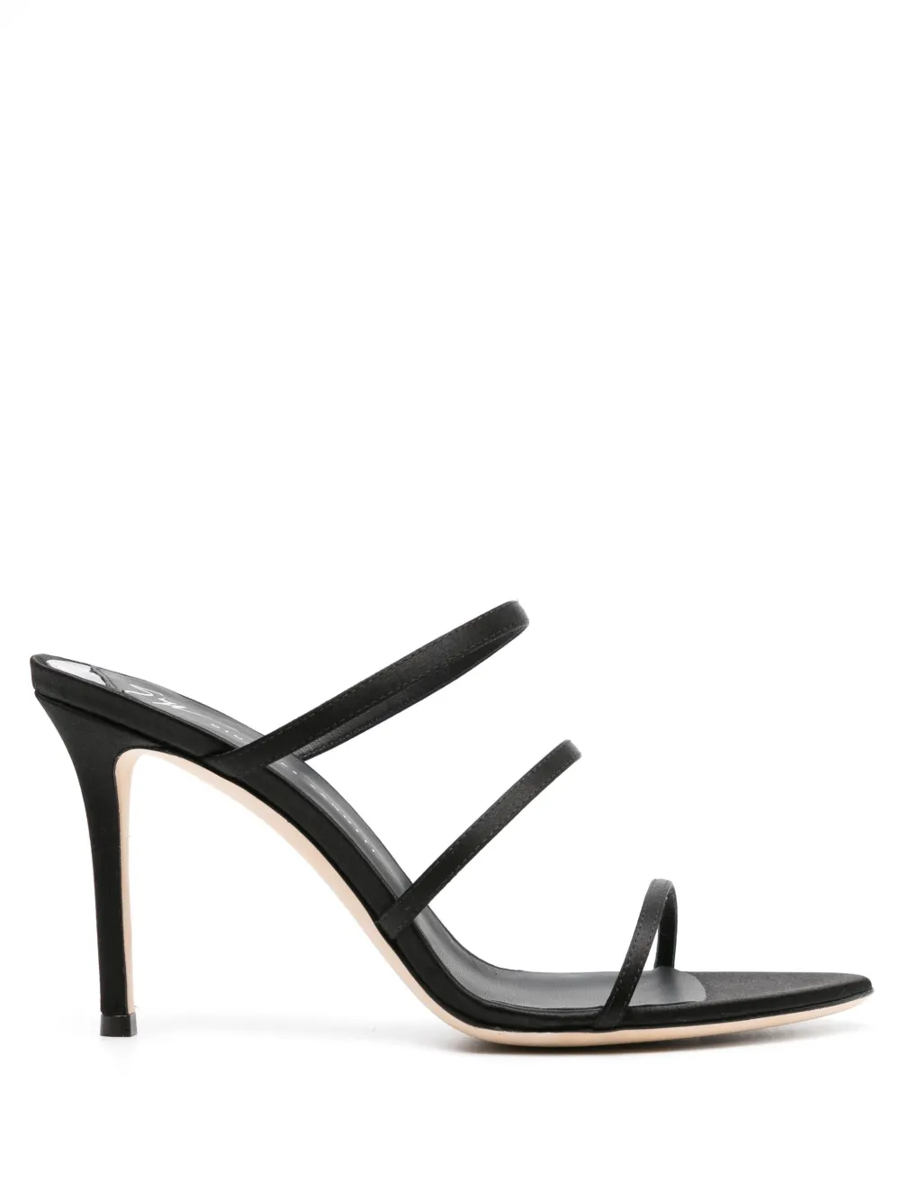 Giuseppe Zanotti Alimha 105 mm satijnen muiltjes Zwart