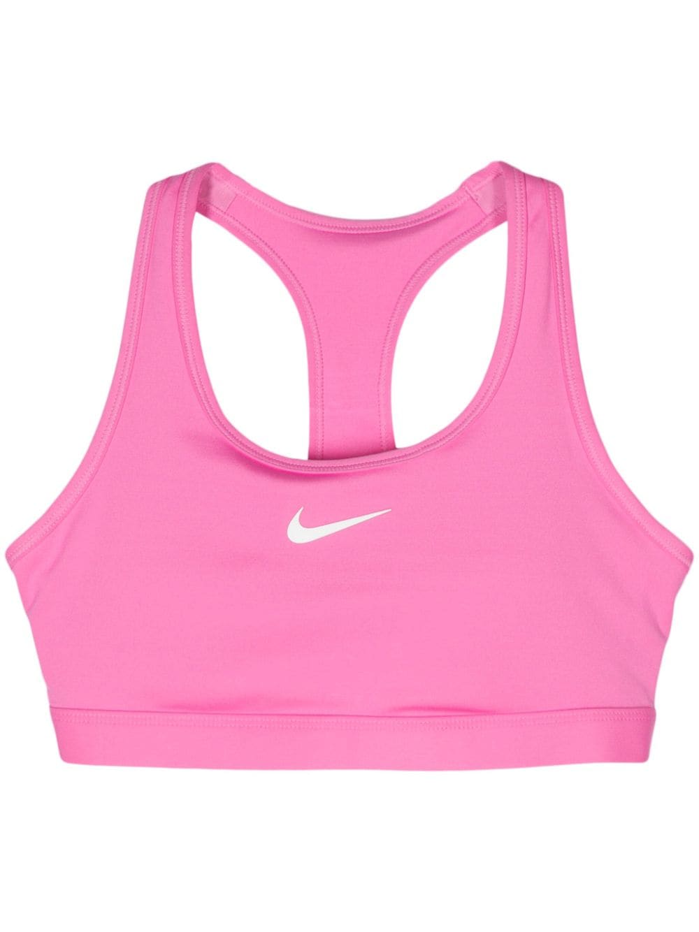 Nike Swoosh-print Sports Bra In Pink