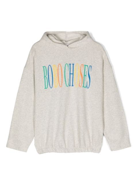 Bobo Choses logo-embroidered cotton hoodie