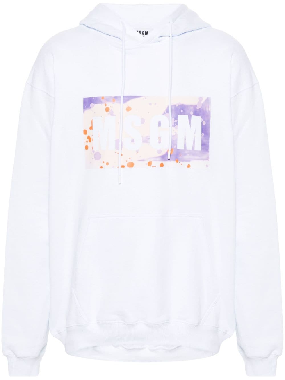 Msgm Graphic-print Cotton Sweatshirt In White