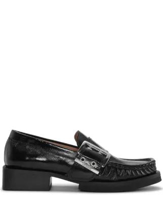 GANNI バックル ローファー | ブラック | FARFETCH JP